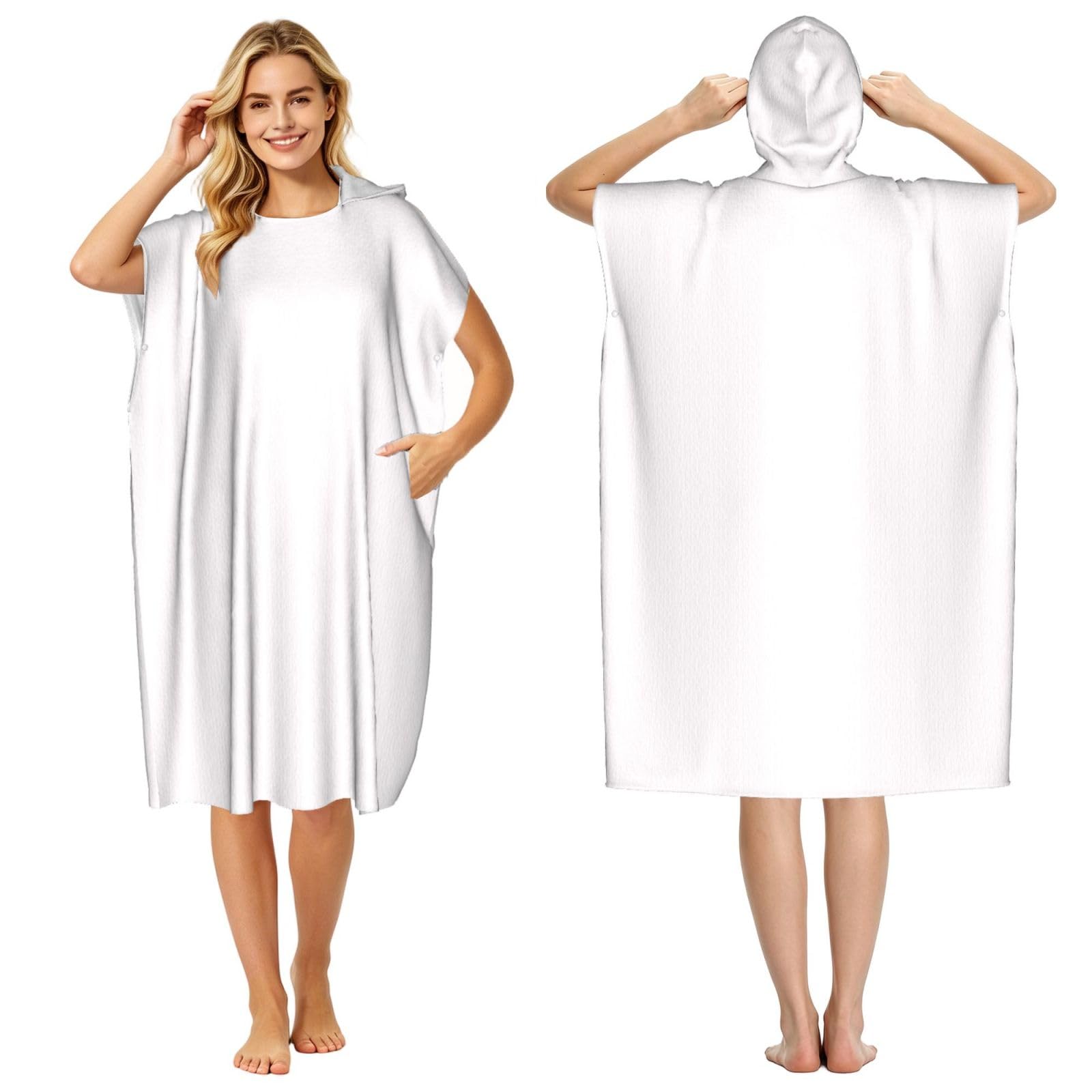 DTHKJNLSF Snow White Adult Hooded Beach Poncho Towel