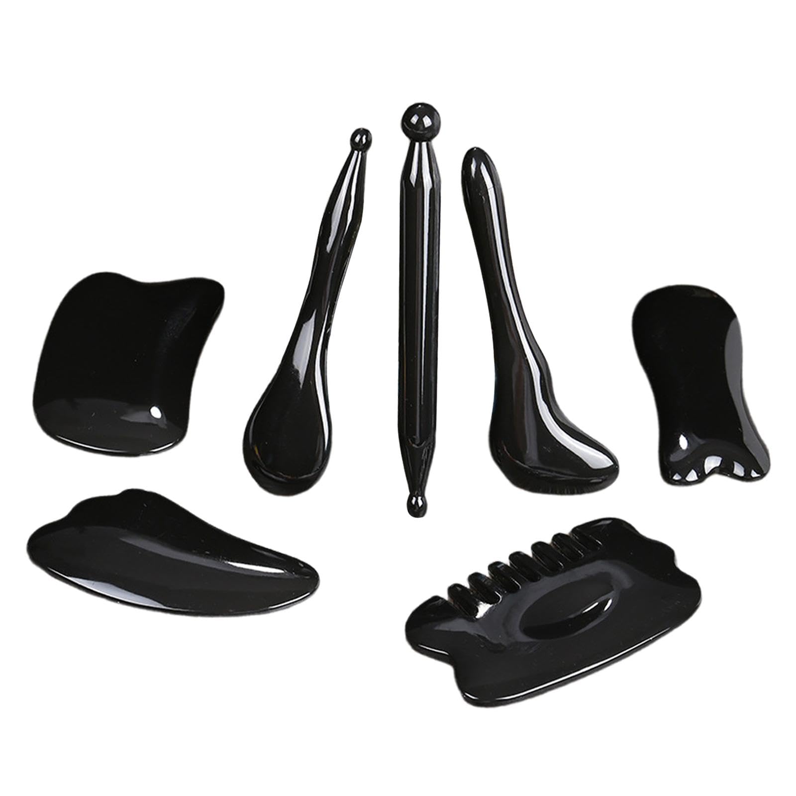 Herramienta de Masaje Gua Sha de Resina de 4x7 Piezas, Manual, para Un Lifting Facial Y Una Tez Hermosa. Tabla de Masaje Gua Sha, 4 piezas