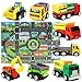 Sanlebi Mini Modèle de Voiture Ensemble de Jouets de camions avec Tapis de Jeu pour Les Enfants Garcon 3 Ans
