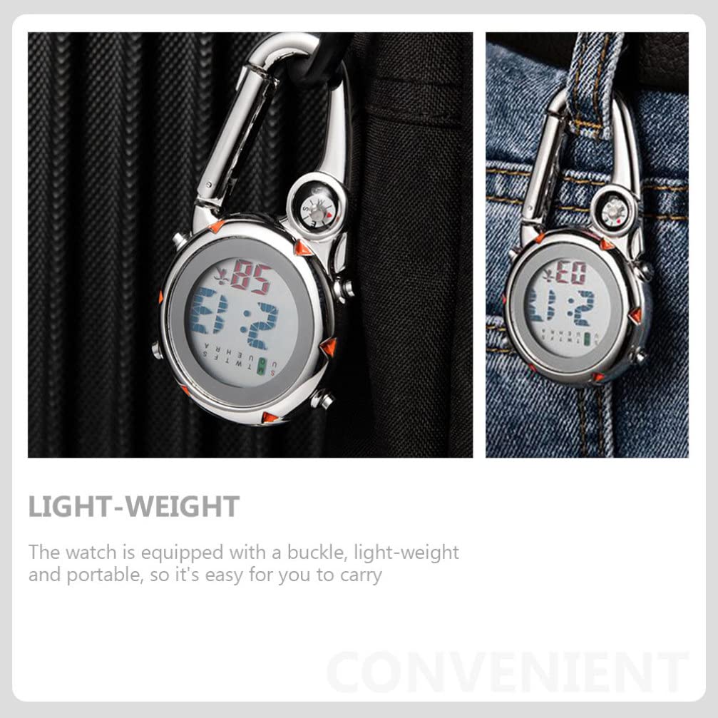 Hemobllo Leuchtende Clip Uhr aus Metall für Outdoor Abenteuer, 2 Stück