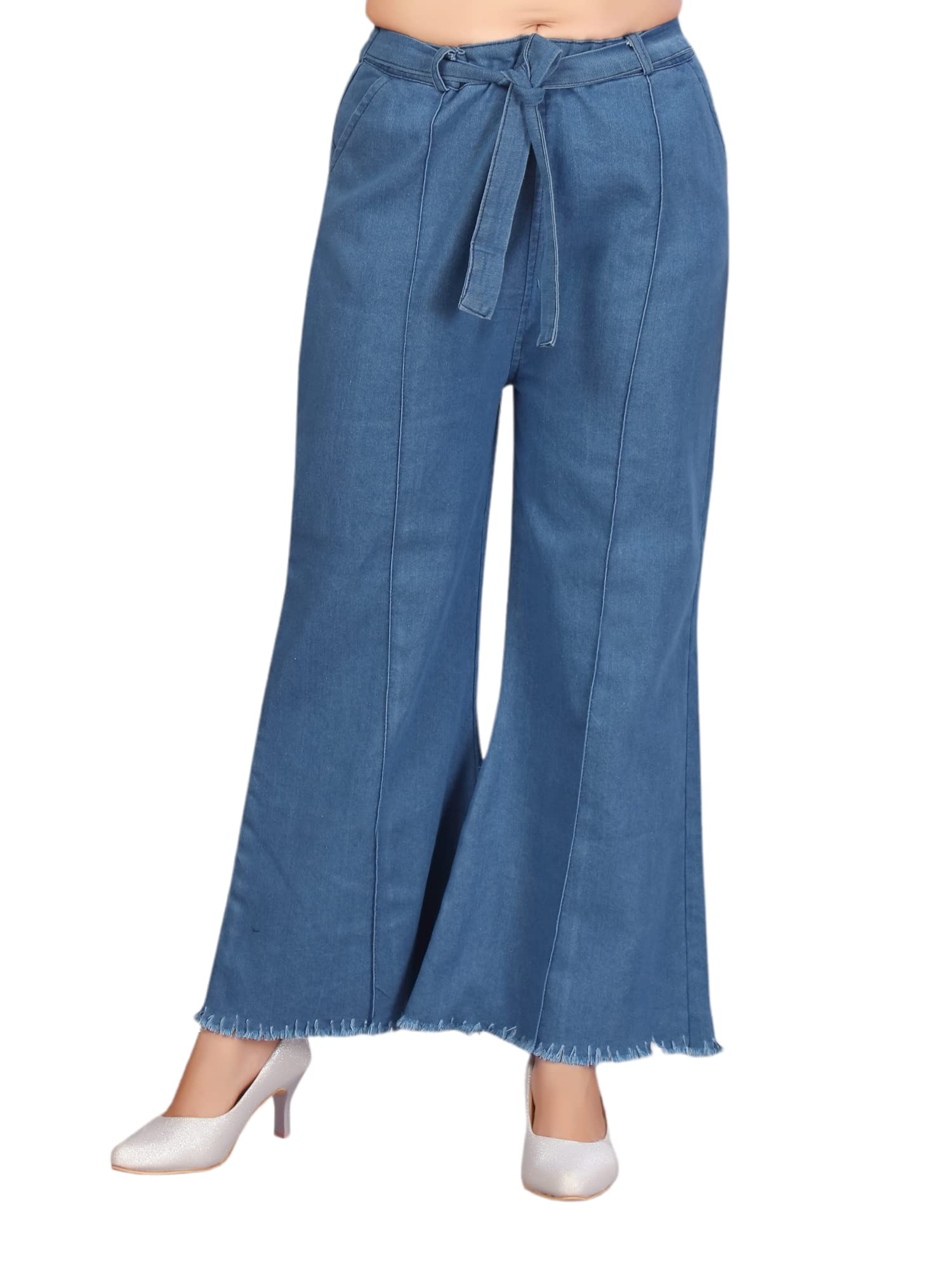 Aarika Girls Blue Color Denim Palazzo (Pl-Af-2204-Blue-36)