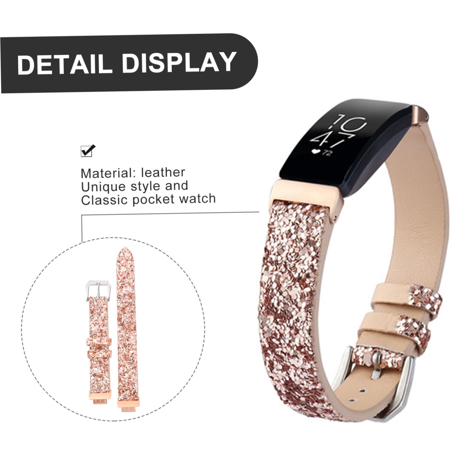 PACKOVE 3pièces Bracelet Sequins Pour Montre Compatible Avec Inspire Design Et Élégant Pour Toutes Les Occasions Facile à Installer Retirer