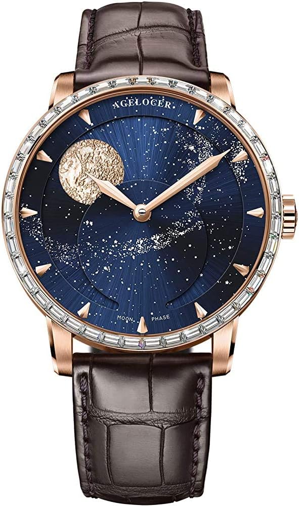 Agelocer Herren Top Brand Blue Moon Phase Dress Automatische Mechanische Edelstahl Mode Luxus Uhr, V… Agelocer Herren Top Brand Blue Moon Phase Dress Automatische Mechanische Edelstahl Mode Luxus Uhr, V…