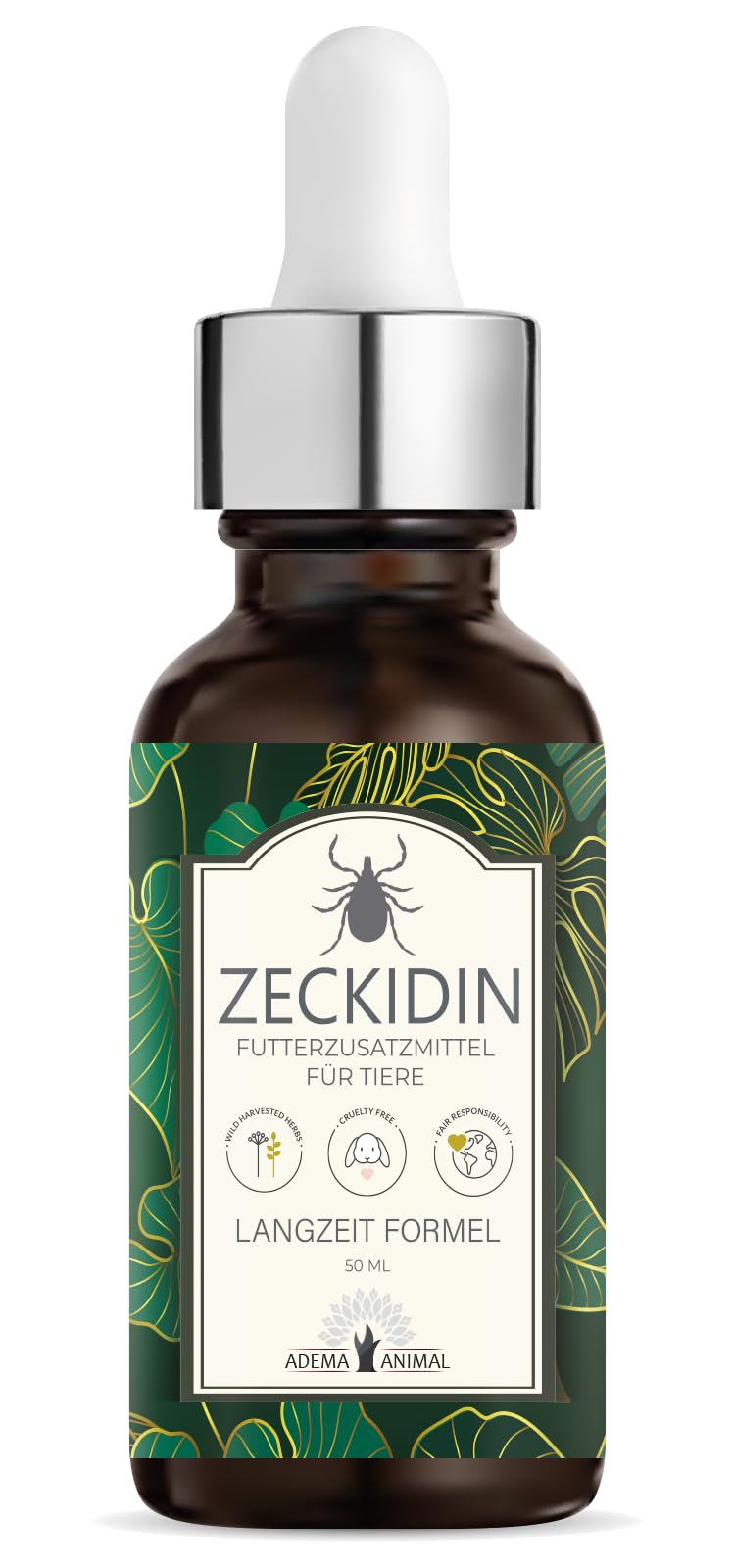 Zeckidin Tropfen 50ml - Zeckenschutz Katze - Pflanzliche Unterstützung für Zeckenschutz Hund & Katze - Pflanzliche Unterstützung - Natürliche Öle für Haut und Fell