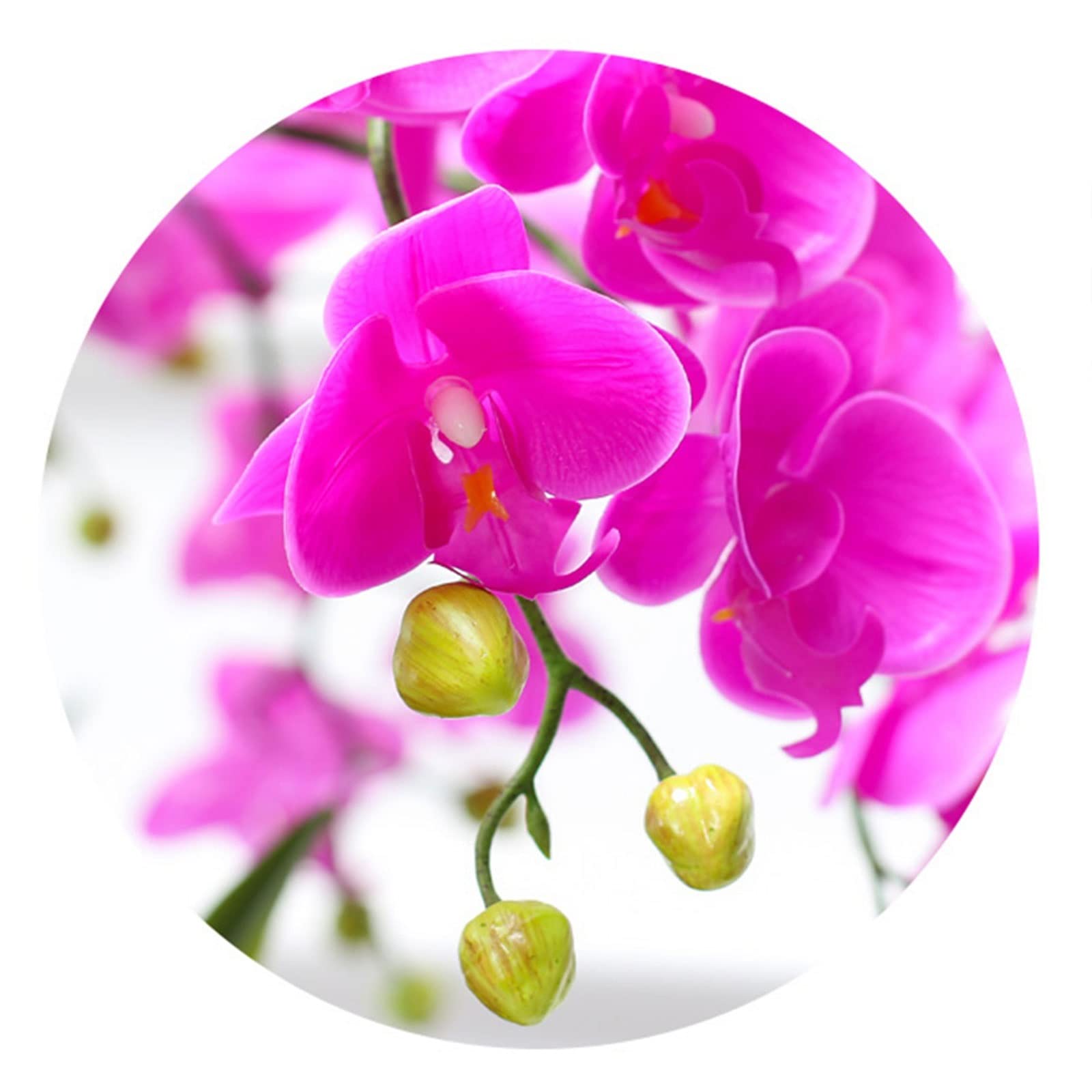 Fleur artificielle avec orchidée en pot Fleurs artificielles de phalaenopsis dans des plantes en pot Ensemble d'orchidées artificielles pour centres de table à la maison Cuisine Salle à manger Or