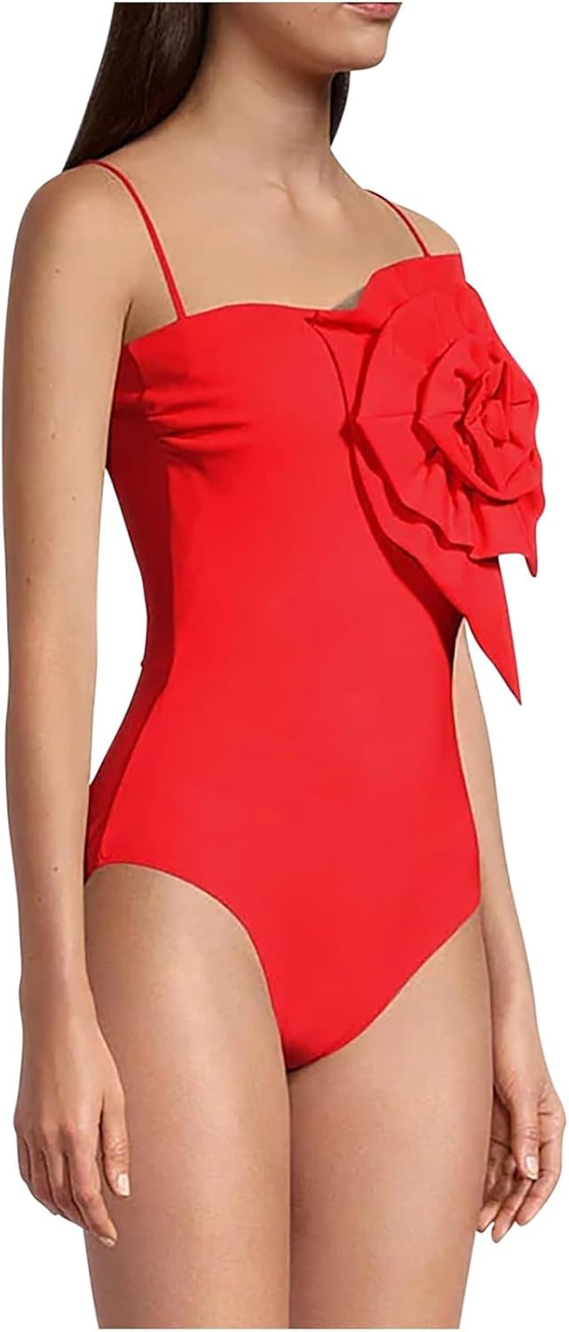 One Piece Swimsuit for Women with Beach Cover Ups Wrap Skirts 3D Floral 2 Piece Bikini Set Monokini Bathing Suits