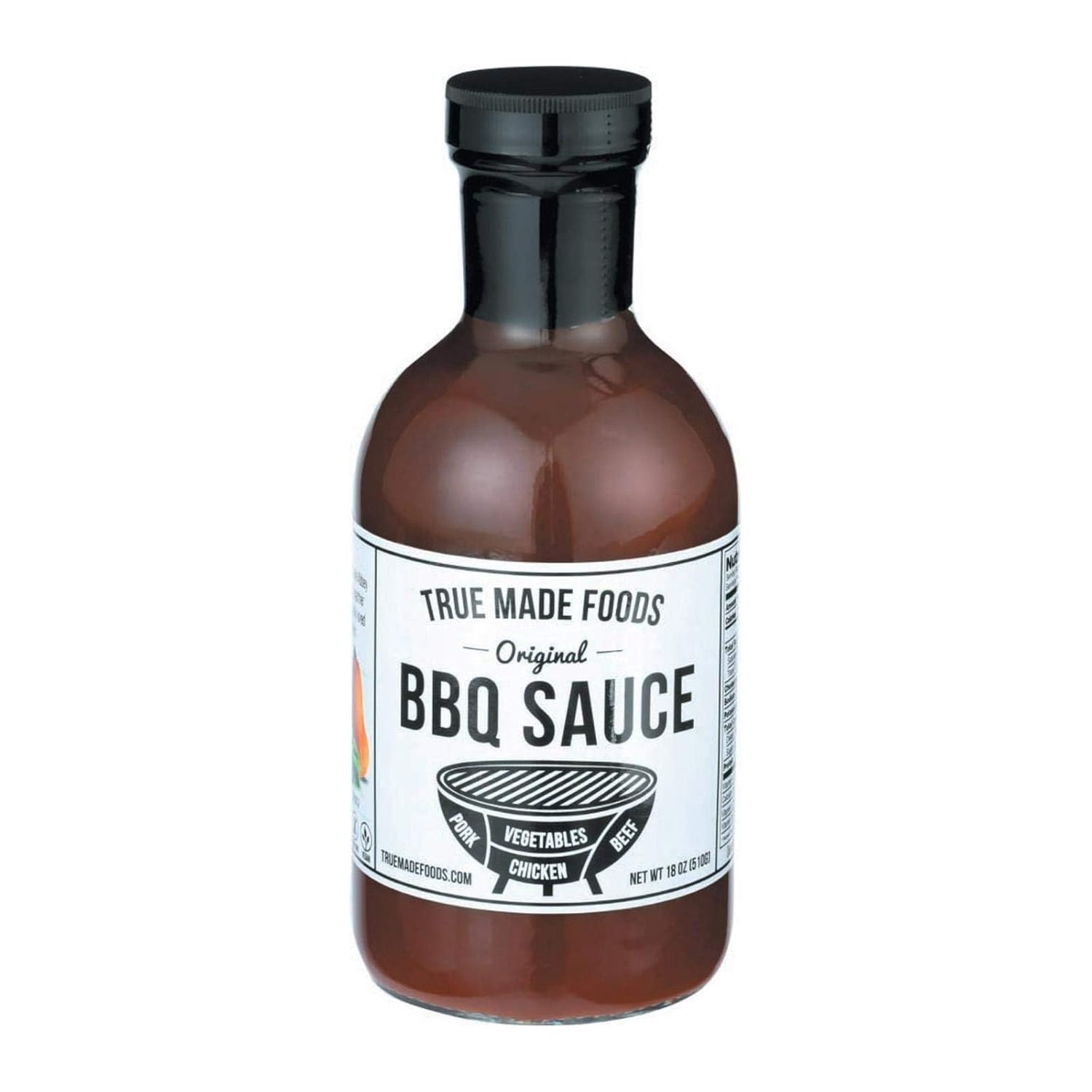 TRUE MADE FOODS, SAUCE, BBQ, VEGETABLE, Pack of 6, Size 18 OZ - No Artificial Ingredients Gluten Free Vegan Yeast Free