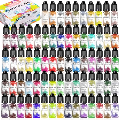 Alcohol Ink Set - 70 Vibrant Colors (10ml)