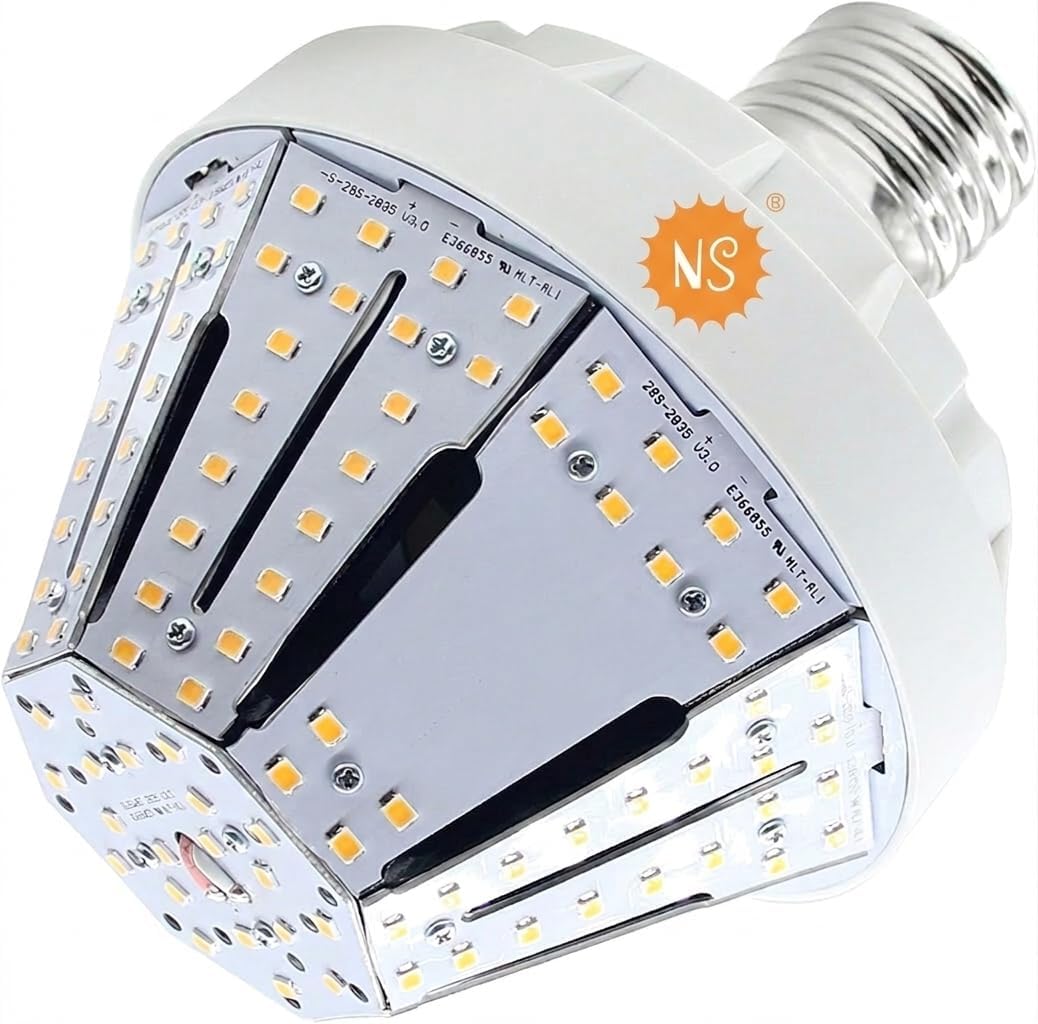 NS 60W LED Corn Light Bulb Daylight White Street and 6000K Area Lighting E39 9150 Lumen 200 Watt Equivalent Replacing HID Metal Halide HPS