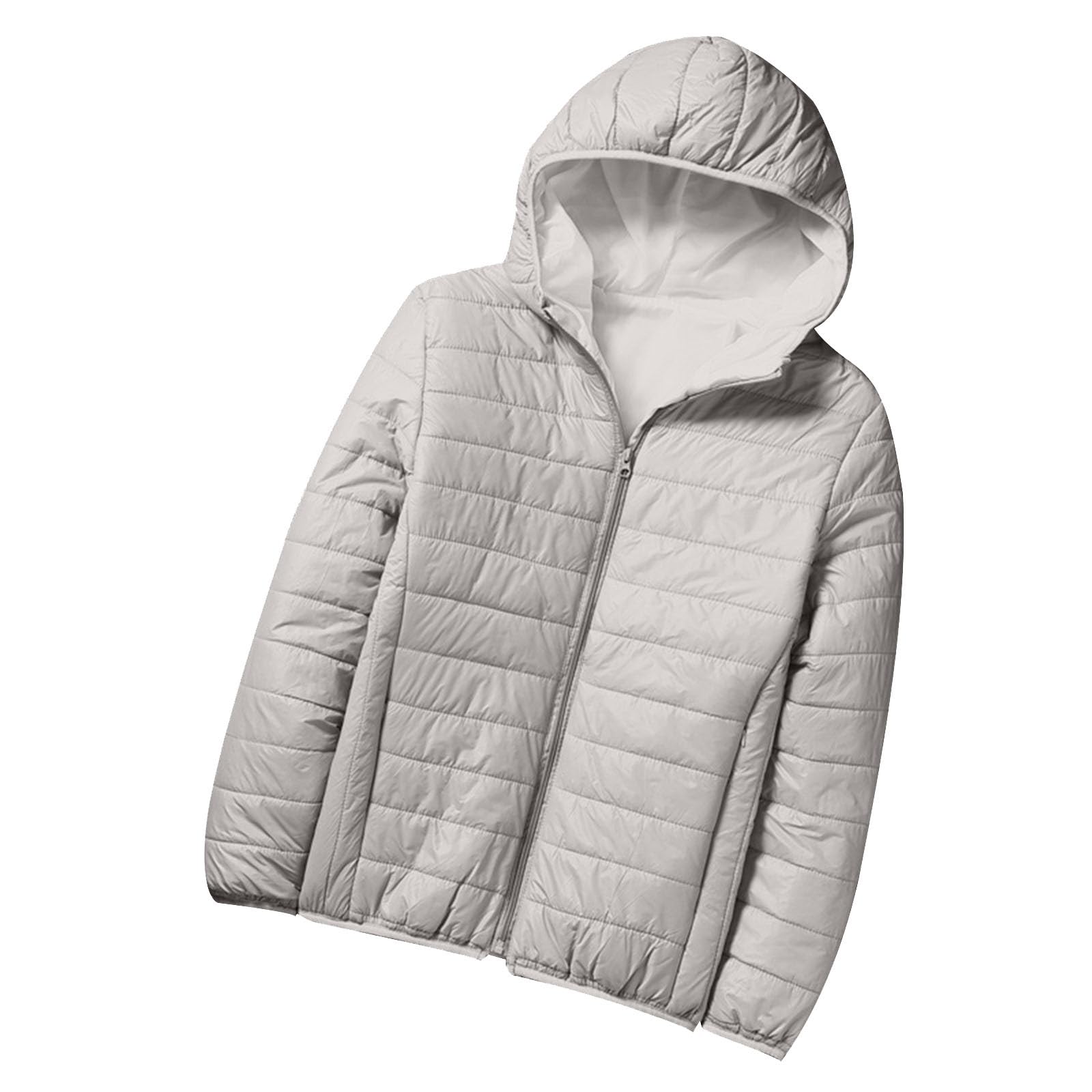 Mens Puffer Jacket with Hood Lightweight down Jackets Quilted Full Zip Winter Coats Jacket Travel Ski Hiking Coats