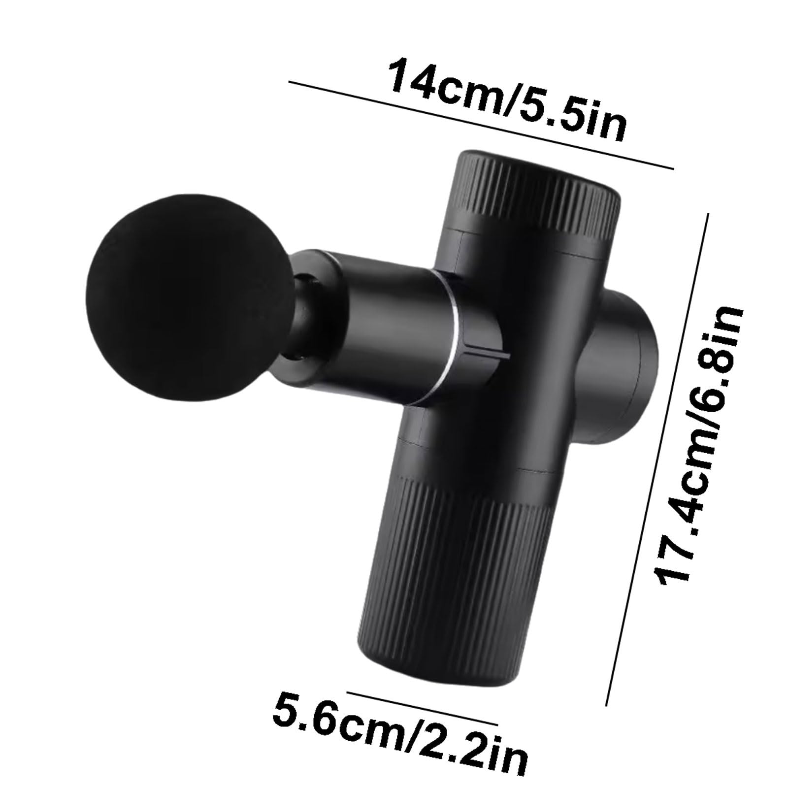 Portatile Pistola for massaggi in plastica con 6 velocità e 4 testine massaggianti, massaggiatore a percussione senza fili, massaggiatori portatili ricaricabili potente(Grey)