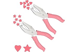 Pletpet Unique Hole Puncher Heart and Star Shaped 1/4 Inch Single Hole Paper Punch