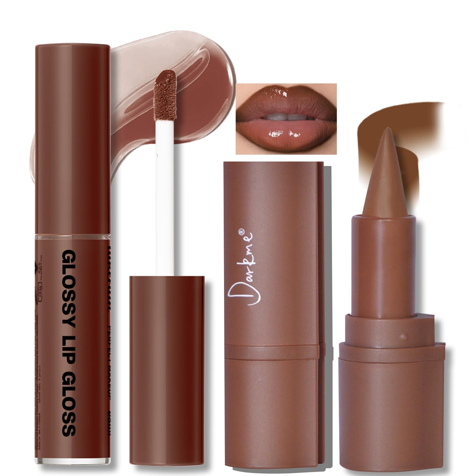 brown lip liner and clear gloss c What Liner/Glosses Would Match This? : r/brownbeauty Two-Product Lip Combo for Black