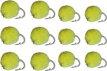 Feeder Creek Fly Fishing Trout Flies, Salmon Eggs, 12 Wet Flies for Bass, Big Trout, Panfish, Available in 2 Size Assortment 14 and 16 6 of Each Size