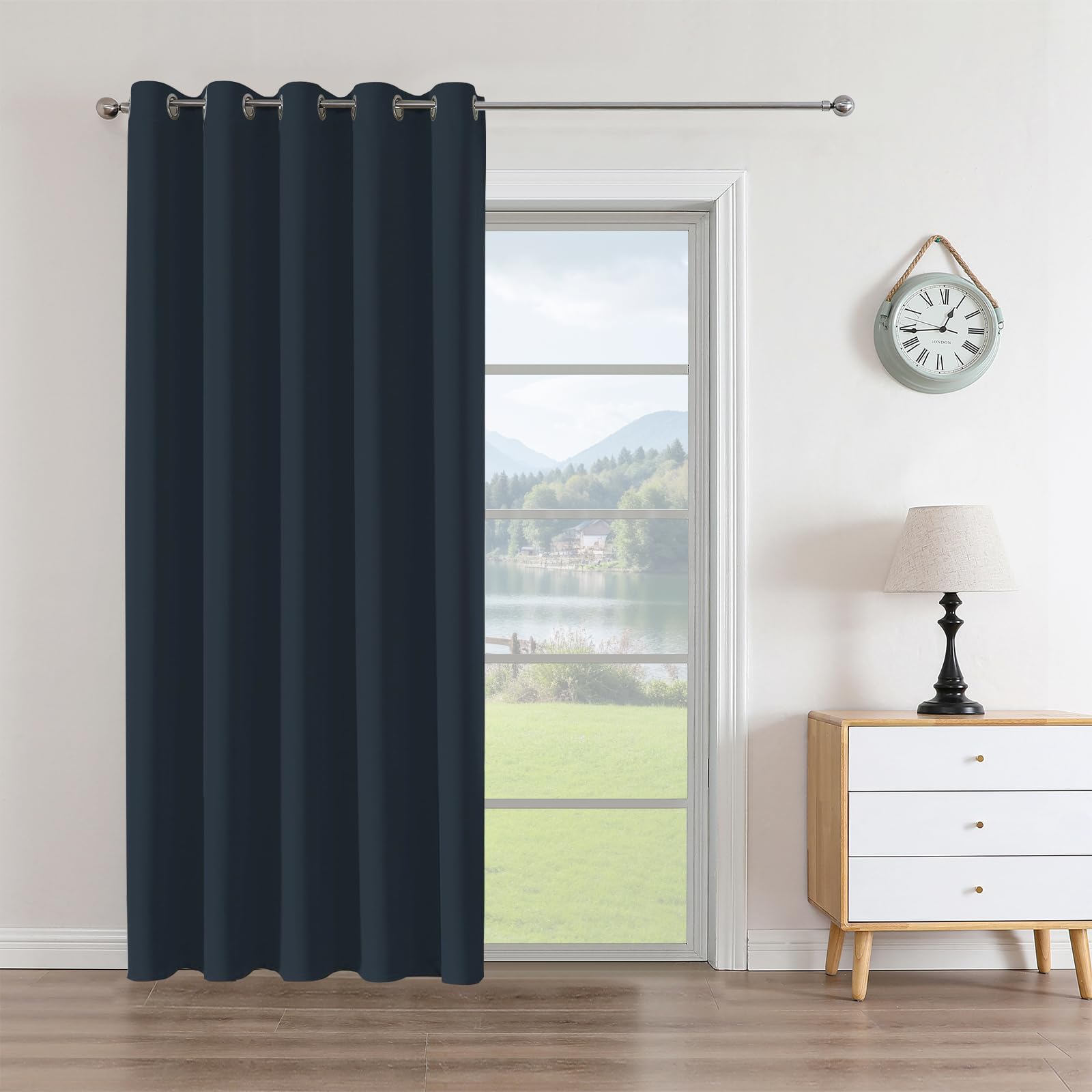 CUCRAF 1 Panel Blackout Curtain Thermal Insulated Eyelet Blackout Curtains for Bedroom/Living Room/Nursery, Navy Blue โ image 1