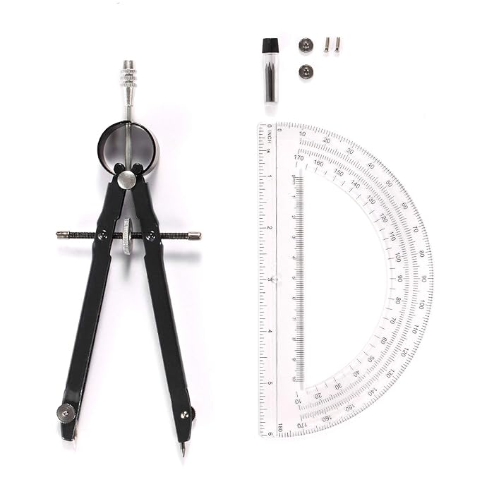 Buy Professional Precision Compass Set, Metal Spring Bow Compass with