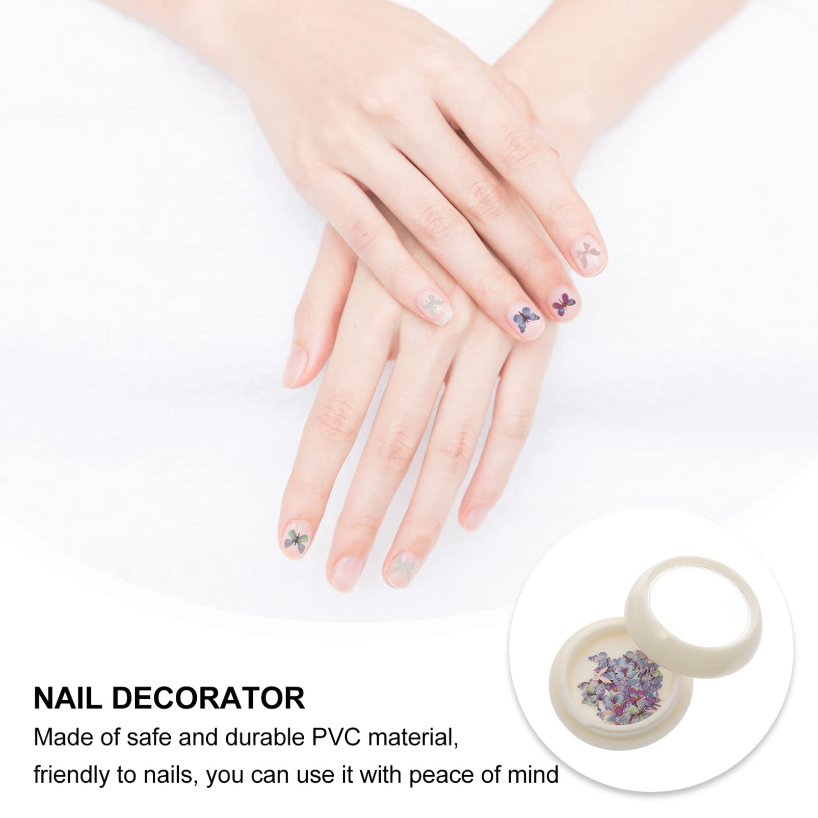 LALAFINA 18 Scatole Paillettes Per Nail Art a Farfalla Scintillanti Paillettes Per Unghie Paillettes Metalliche Adesivo Per Unghie a Farfalla Adesivi Per Unghie Chiodo Accessori 3d Plastica