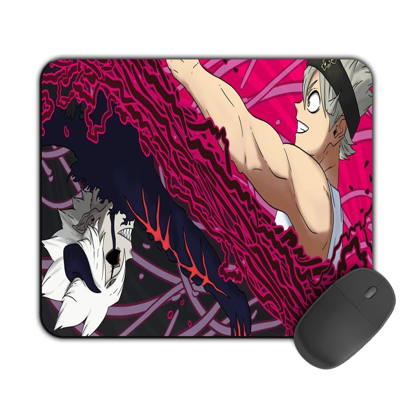 Image of Printed Design Mouse Pad Asta X Demon (200MM X 240 X 3MM) Enhance Gaming and Work Performance Comfortable and Precise Non-Slip Water Proof Black Clover Mouse Pad.