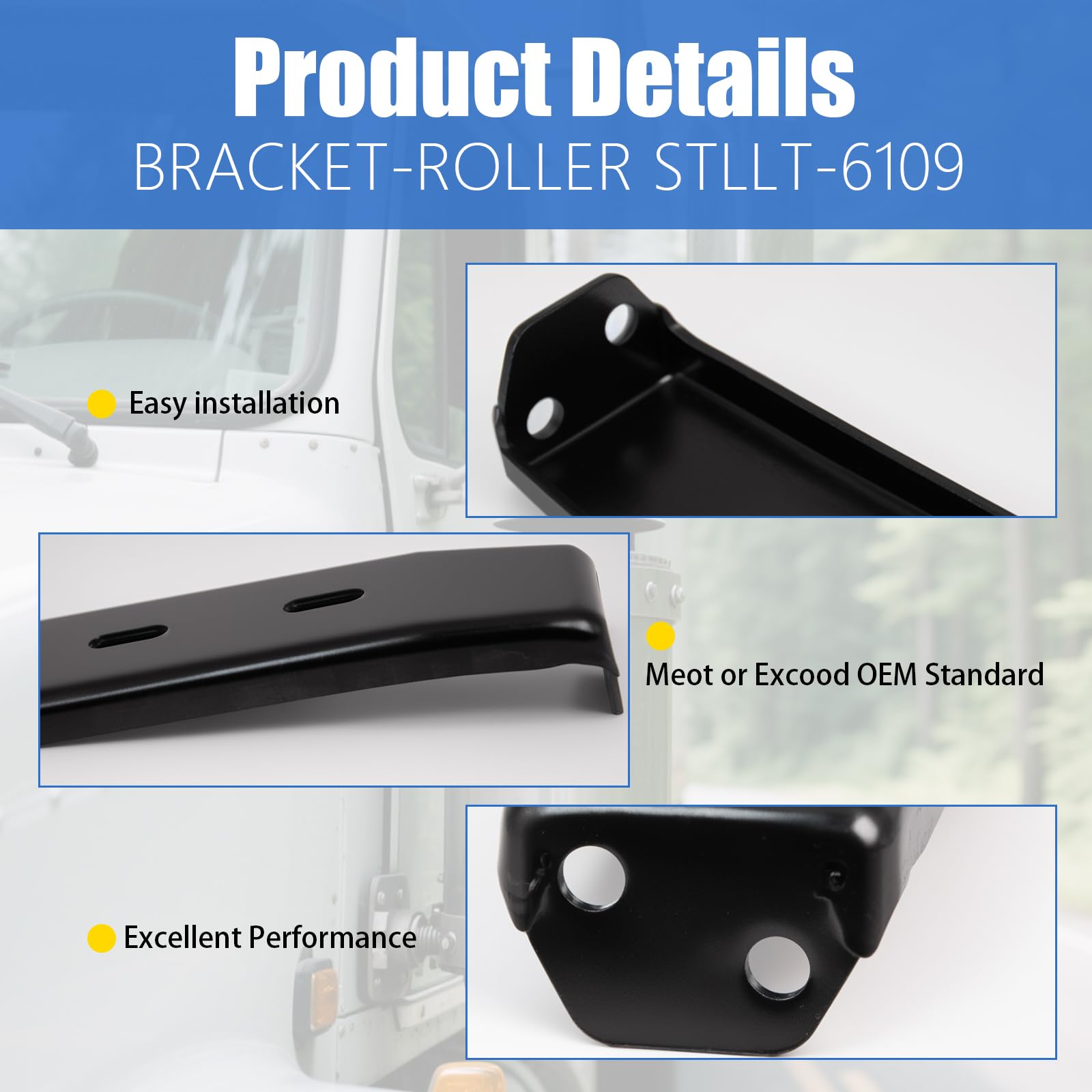 Hood Bracket Roller For Peterbilt 386 - Replaces OEM L11-6109 / L116109 - Direct Fit, Heavy Duty Replacement Part - View #4