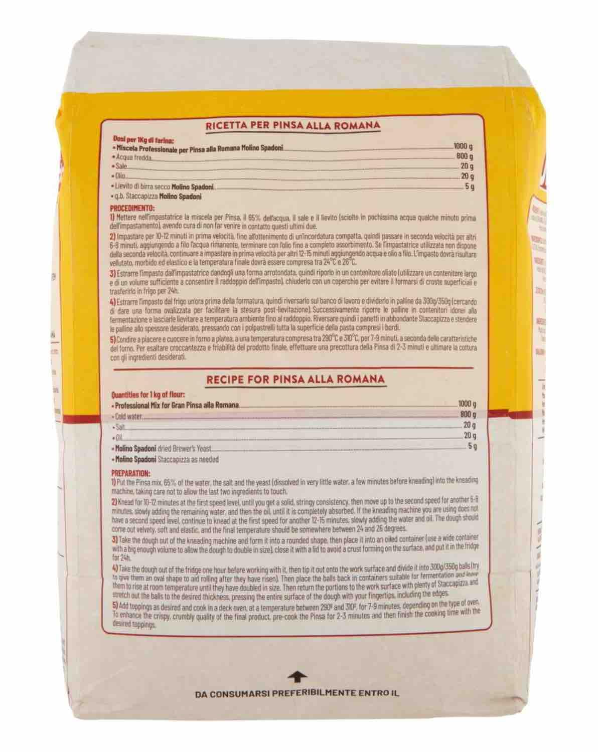 Farine de Blé Tendtre Péparation Spadoni Pour Gran Pinsa Alla Romana 5kg/Sac - Offres 1, 2, 3 et 4 Sacs (1 sac)