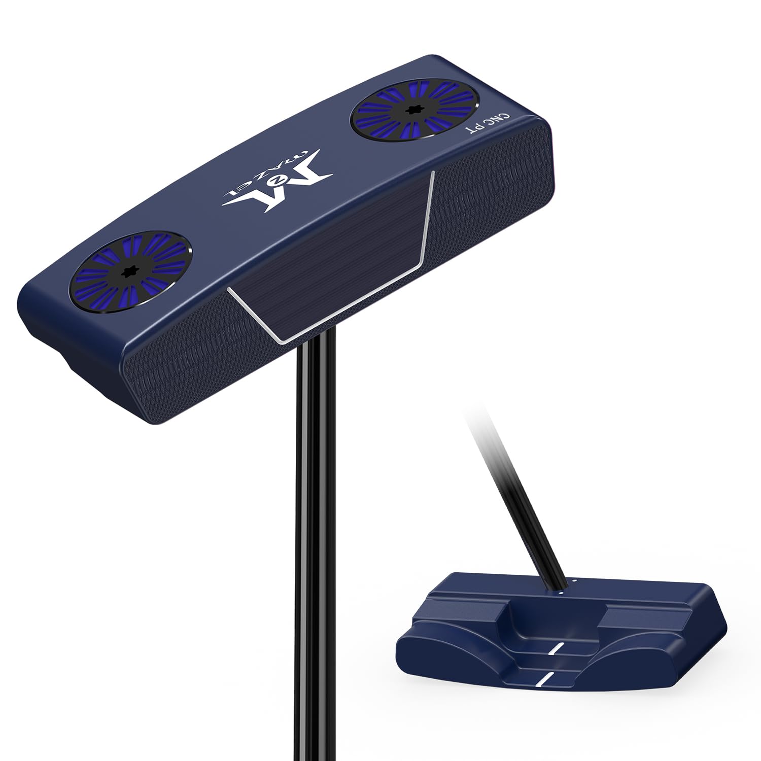 MAZEL Self Standing Golf Putter 35In with CNC Milled Face, Low Center Gravity for Improve Stability and Easy Alignment (Navy Stand Putter)