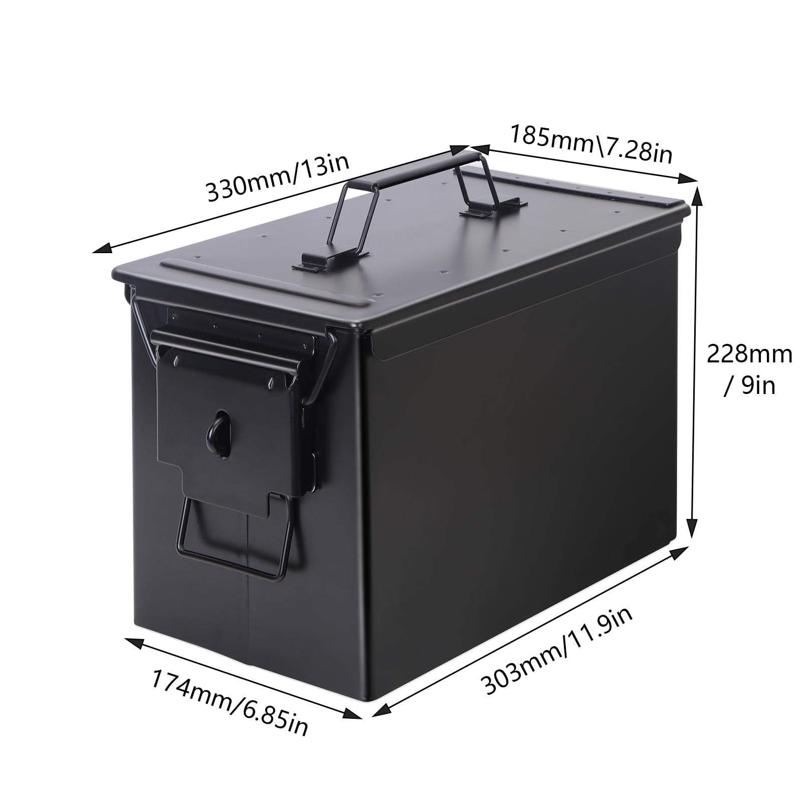 Aufbewahrungsbox für Munitionsdose und Munitionskoffer, Lithium-Batterie-Metall-Aufbewahrungsbox, feuerfest, wasserdicht, luftdicht, verwendet für Lithium-Batterien und Munitionsaufbewahrung