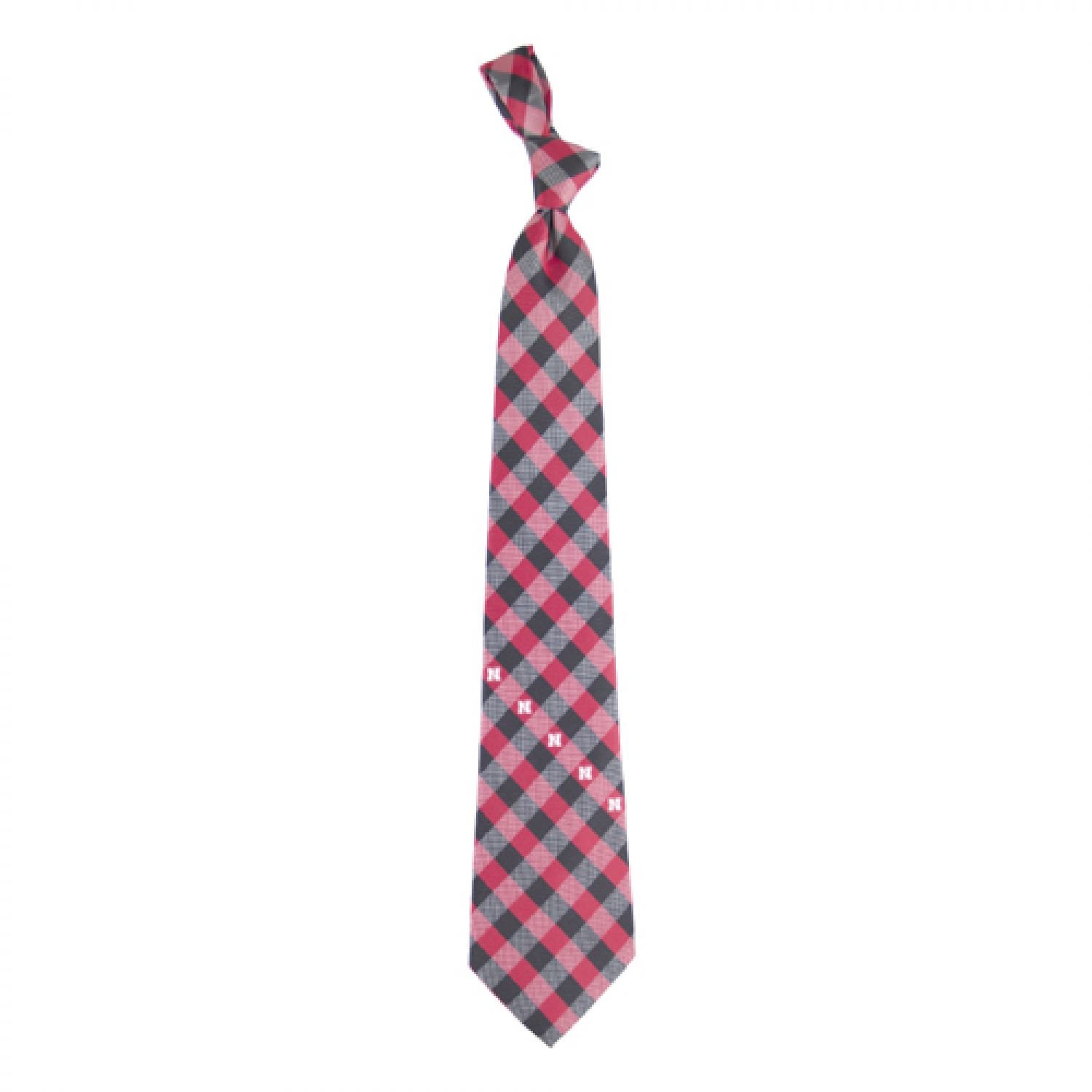 Eagles Wings Nebraska Check Poly Necktie