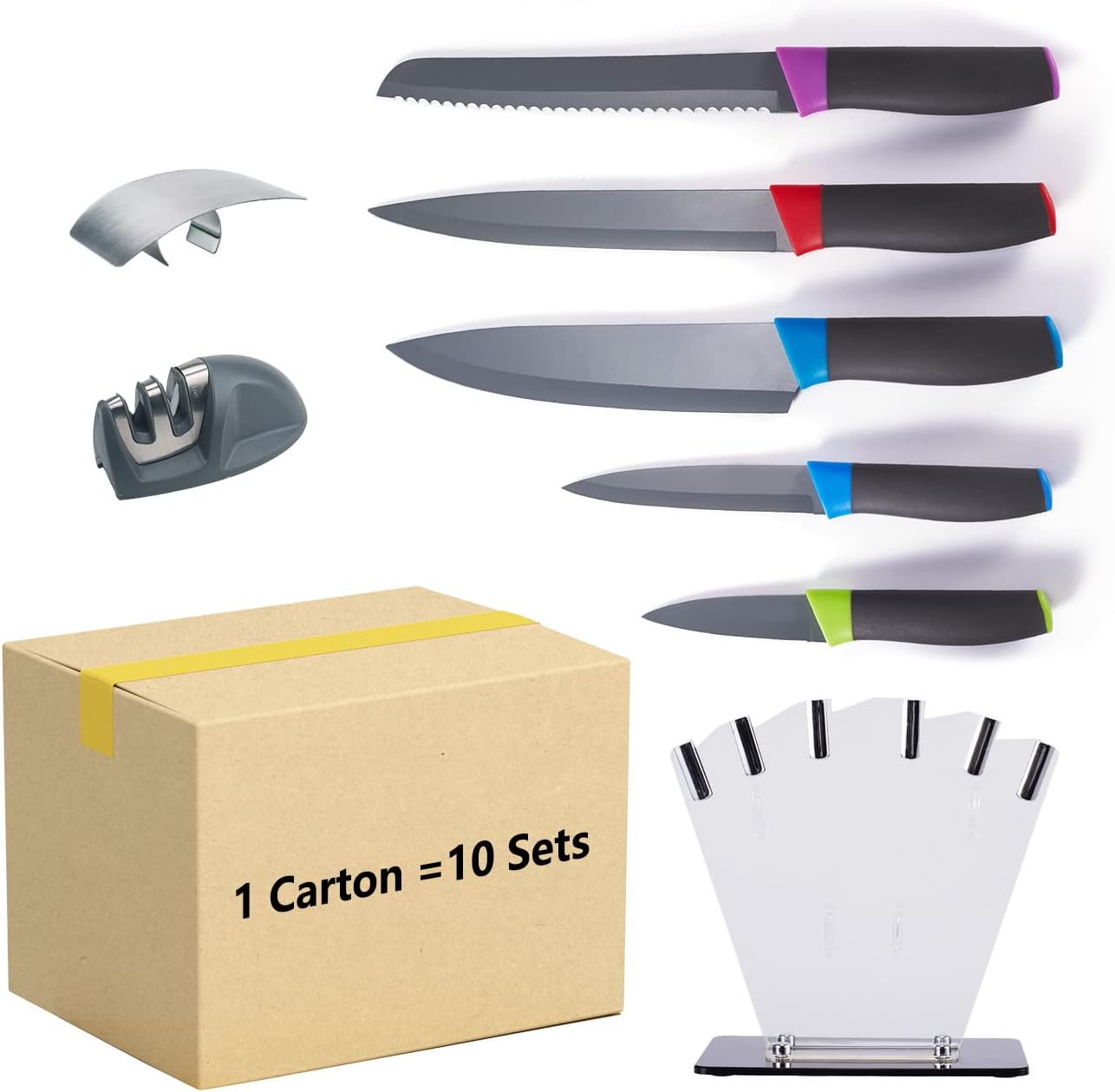 10 Pack Kitchen Knife Block Set,Innovative Life 5 Pieces