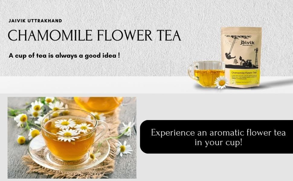 Image of Jaivik Uttarakhand - Relaxing Chamomile Tea, Energizing Moringa Tea (100g each), Unique Blend Crafted Loose Leaf For Chai Lovers Across India, Combo (Pack Of 2)