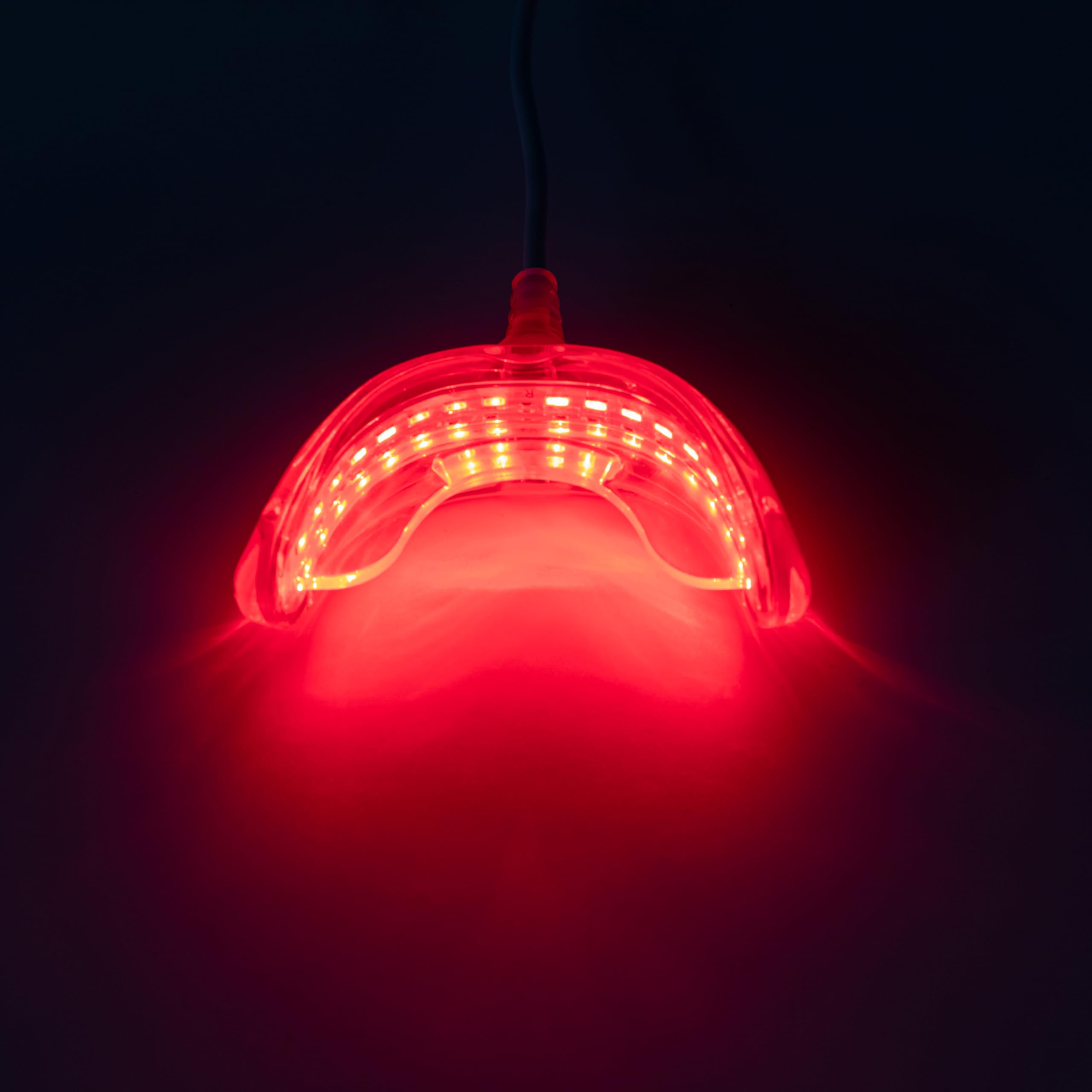 Terapia a luce rossa per gengive, luce parodontale a 32 LED, sollievo dal mal di denti, gengive sanguinanti, luce rossa per la salute delle gengive, con adattatori per USB/C, iPhone e Android