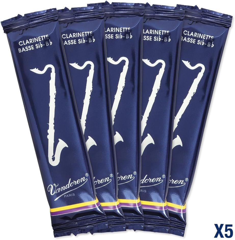 Vandoren CR123 Bass Clarinet Traditional Reeds Strength 3; Box of 5