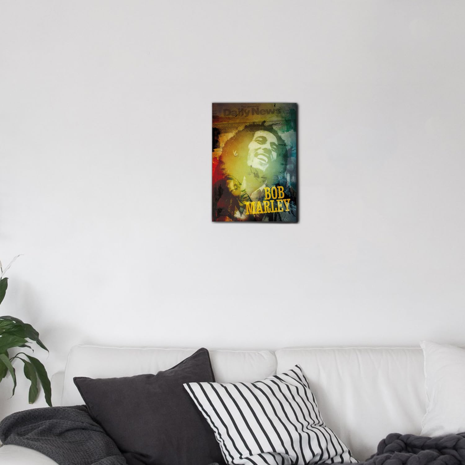 Giallobus - Quadro - 03 - Tribute Bob Marley - Tela Canvas Telaio Premium Alto Spessore - 35x50 - Pronto da Appendere - Quadri Moderni per la casa
