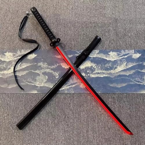 草木刀 発光 コスプレ 刀剣 模造刀 光る刀 袖白雪 天鎖斬月 抜刀剣 木製 模造刀 安全設計 充電式 光る剣 101cm 演劇用 舞台用 コスプレ道具 ハロウィン イベント 文化祭 子供用 大人用 (袖K雪-赤色光)