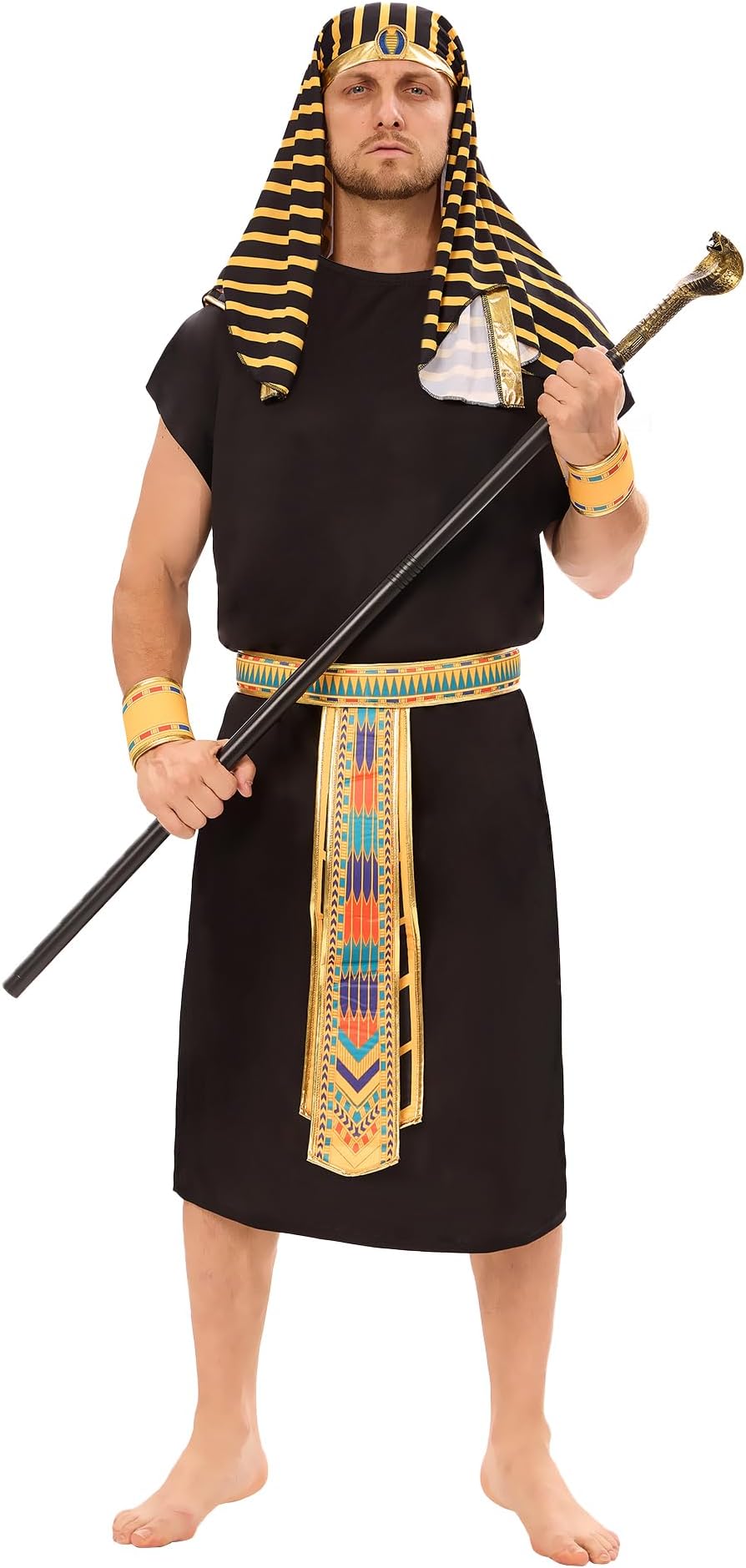 MISS FANTASY Pharaoh Costume Men,Egyptian Costume Men and King Tut Costume Adult
