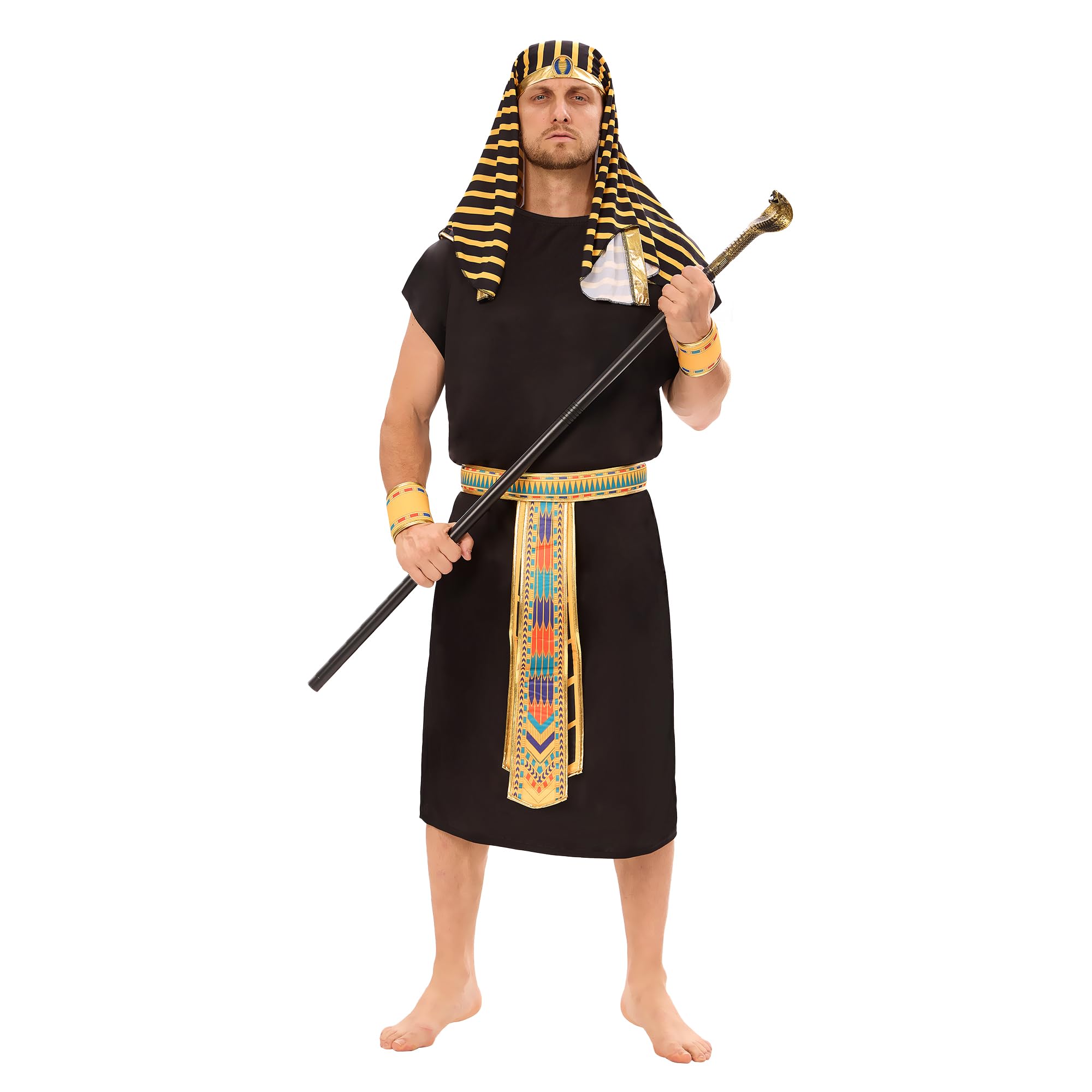 MISS FANTASY Pharaoh Costume Men,Egyptian Costume Men and King Tut Costume Adult