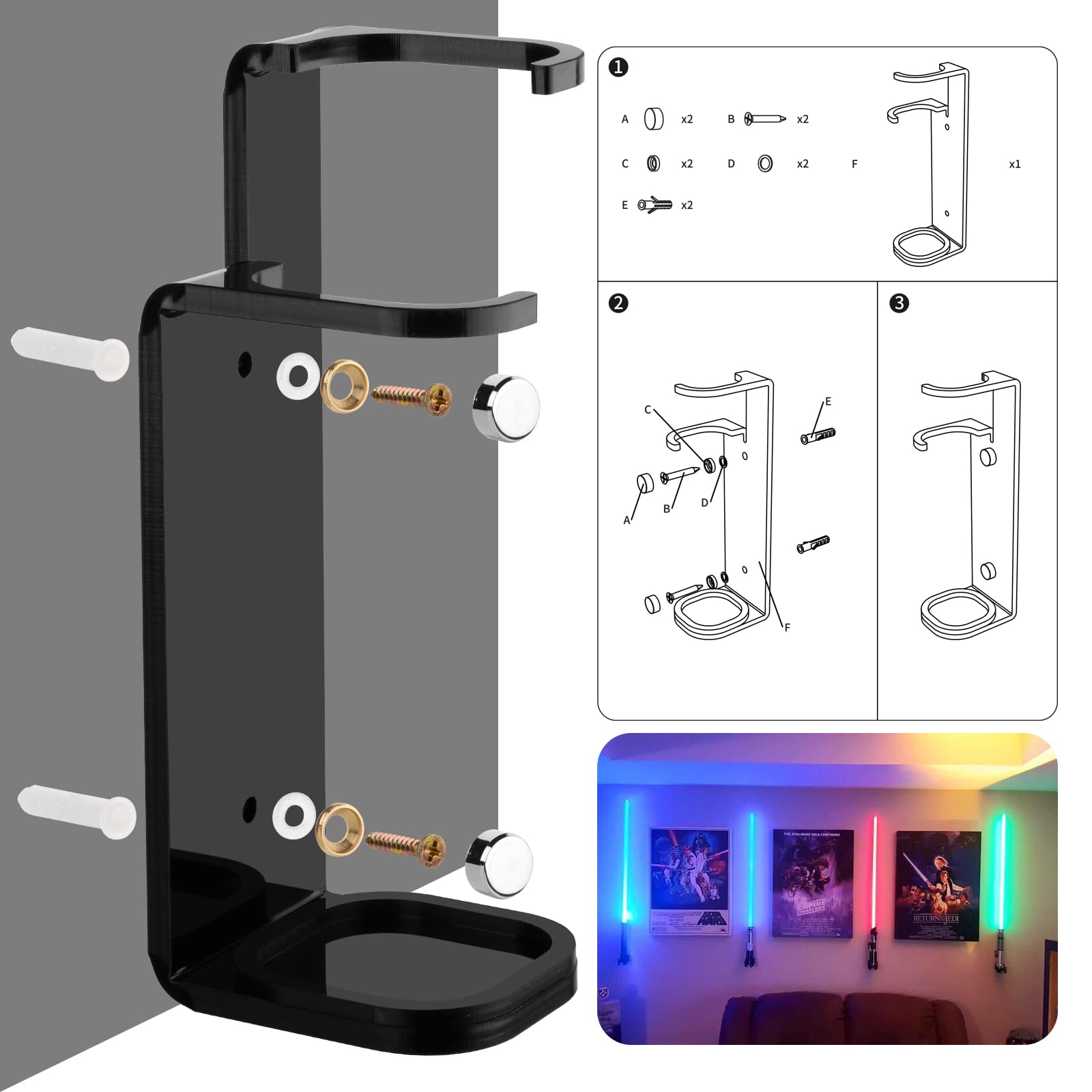 Snapklik.com : Cosmos 1 Pc Lightsaber Wall Mount Stand Light Saber ...