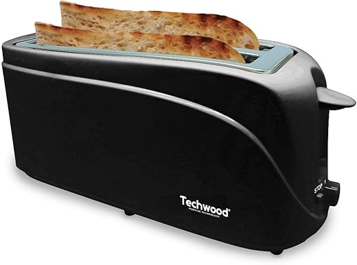 Techwood TGP-506 Grille Pain 2 longues fentes Noir