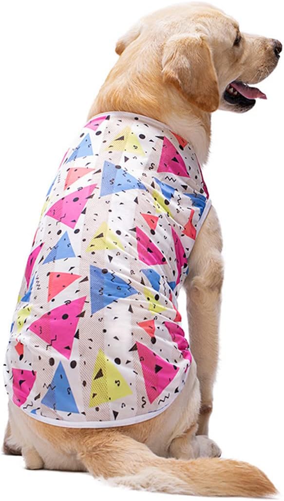 Icouchi 犬服 Tシャツ 春夏 中大型犬 通気性 ドッグウェア ベスト 涼しい 日焼き防ぐ ペット服 お散歩お出かけ 秋田犬 可愛い 柴犬 柔らかい 激安店舗 メッシュ 脱毛保護 袖なし
