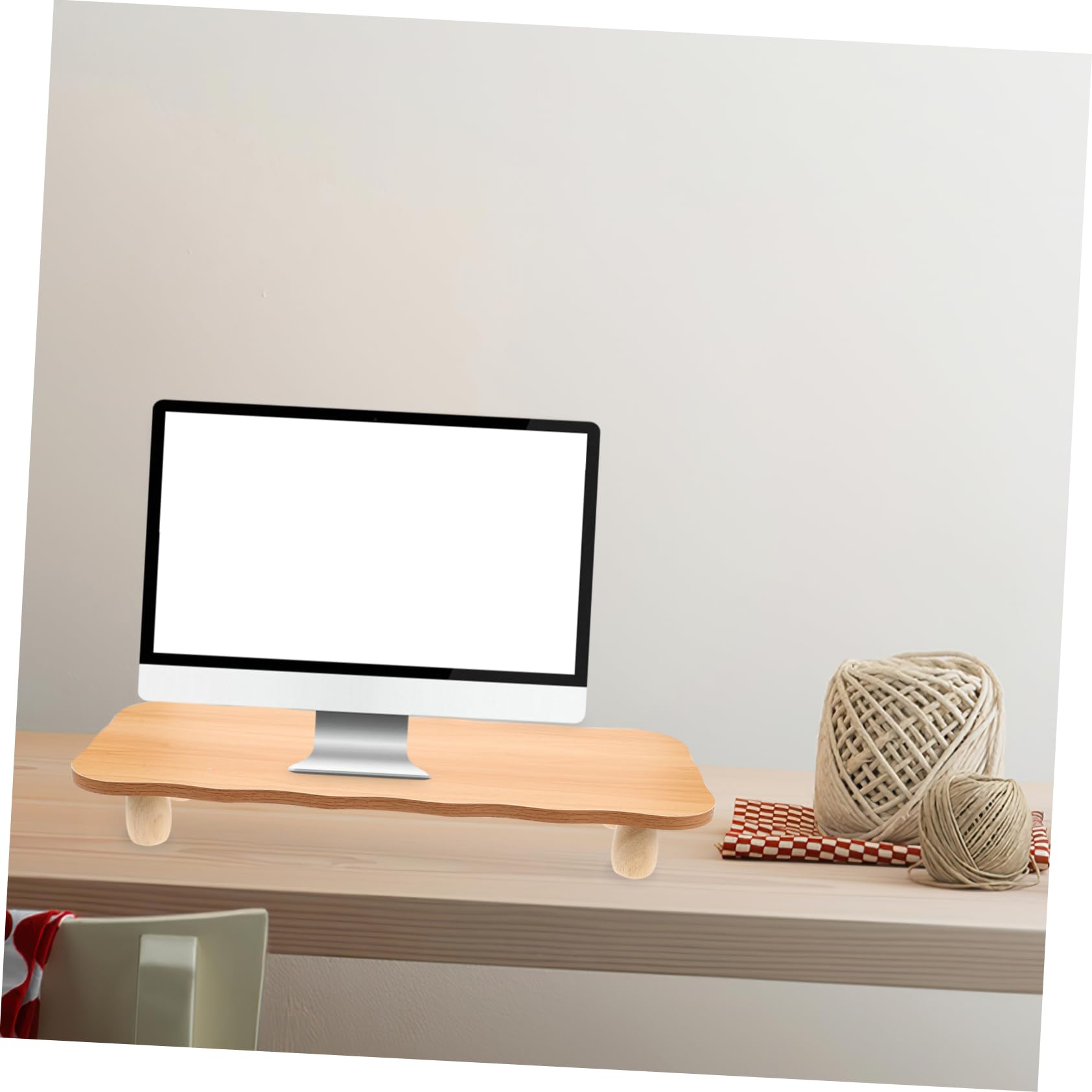 OSALADI Supporto per Monitor in Legno per Ufficio e Casa, Rialzo Ergonomico da Scrivania, Sollevatore Schermo e Migliora Comfort, Stile Moderno e Minimale