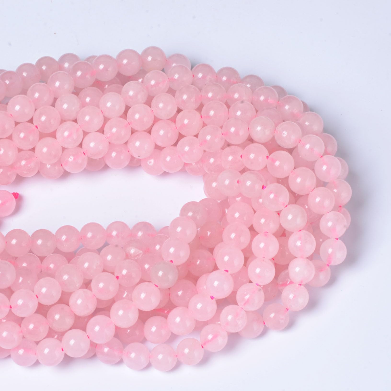 8mm Round Rose Quartz Natural Stone Beads for Jewellery Making Gemstone Beads for Crafting (45-50Pcs) - Image 2