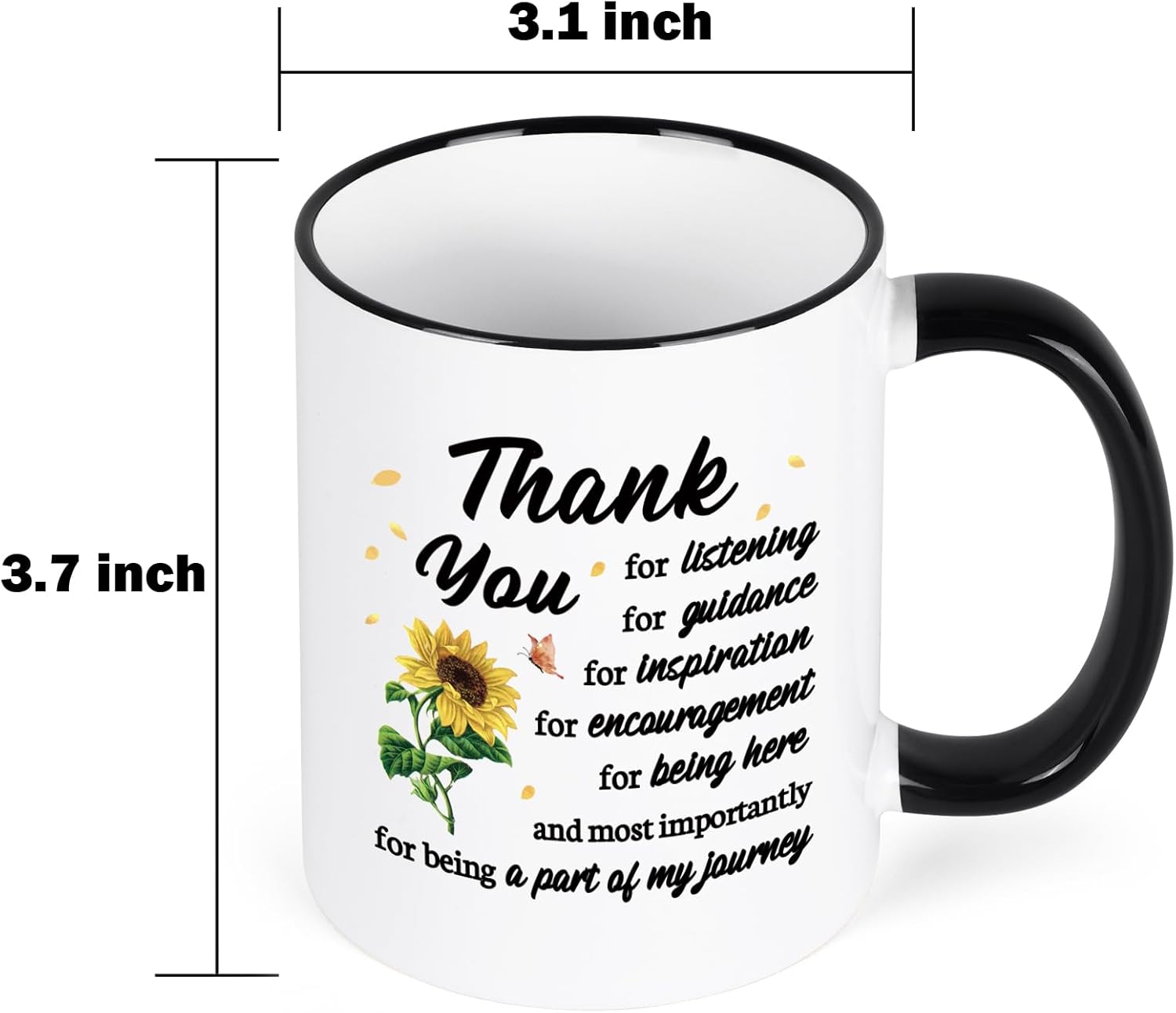 Maustic Thank You Gifts for Women - Appreciation for Teacher, Coworker, Friends, Boss, Mentor - Farewell Gift - 'Thank You for Being a Part of My Journey' Mug, 11 Oz - Image 7