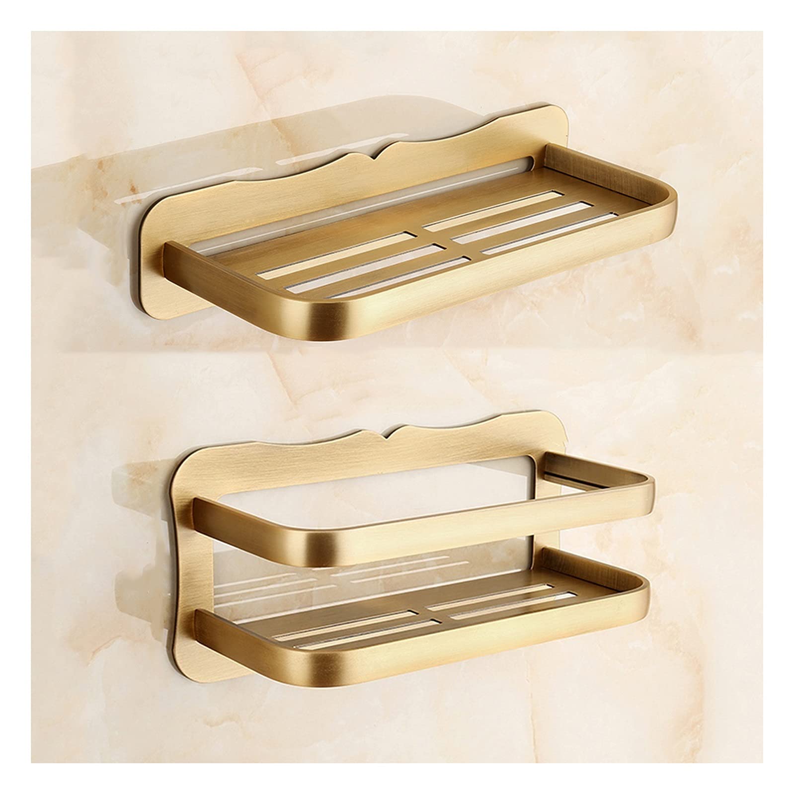 Estante de baño contra el desorden de ducha con soporte retro de aluminio de pared