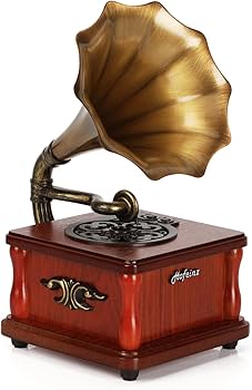レトロでアンティークな高級感溢れるデザイン♪❤想像を超えた超高音質★蓄音機 Amazon.co.jp: レトロBluetoothスピーカー、ポータブルミニ蓄音機