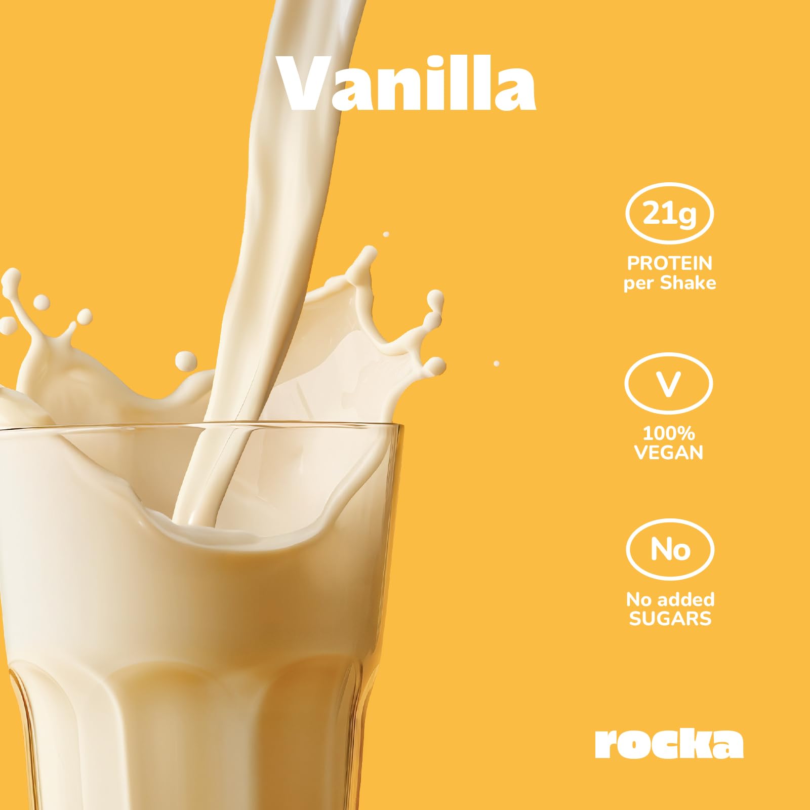 Rocka Nutrition Daily Protein veganes Proteinpulver | Pflanzliches Protein Pulver mit 21 g Protein pro Portion | Perfekt als Shake, im Porridge & für deine Lieblingsrezepte (1 kg, Vanilla)