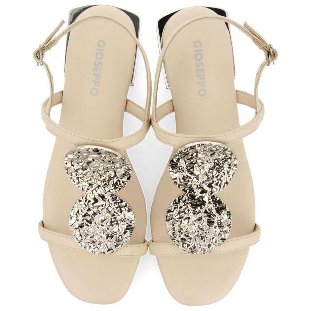 Sandali in Pelle off White con Finiture Metalliche da Donna VENDRES