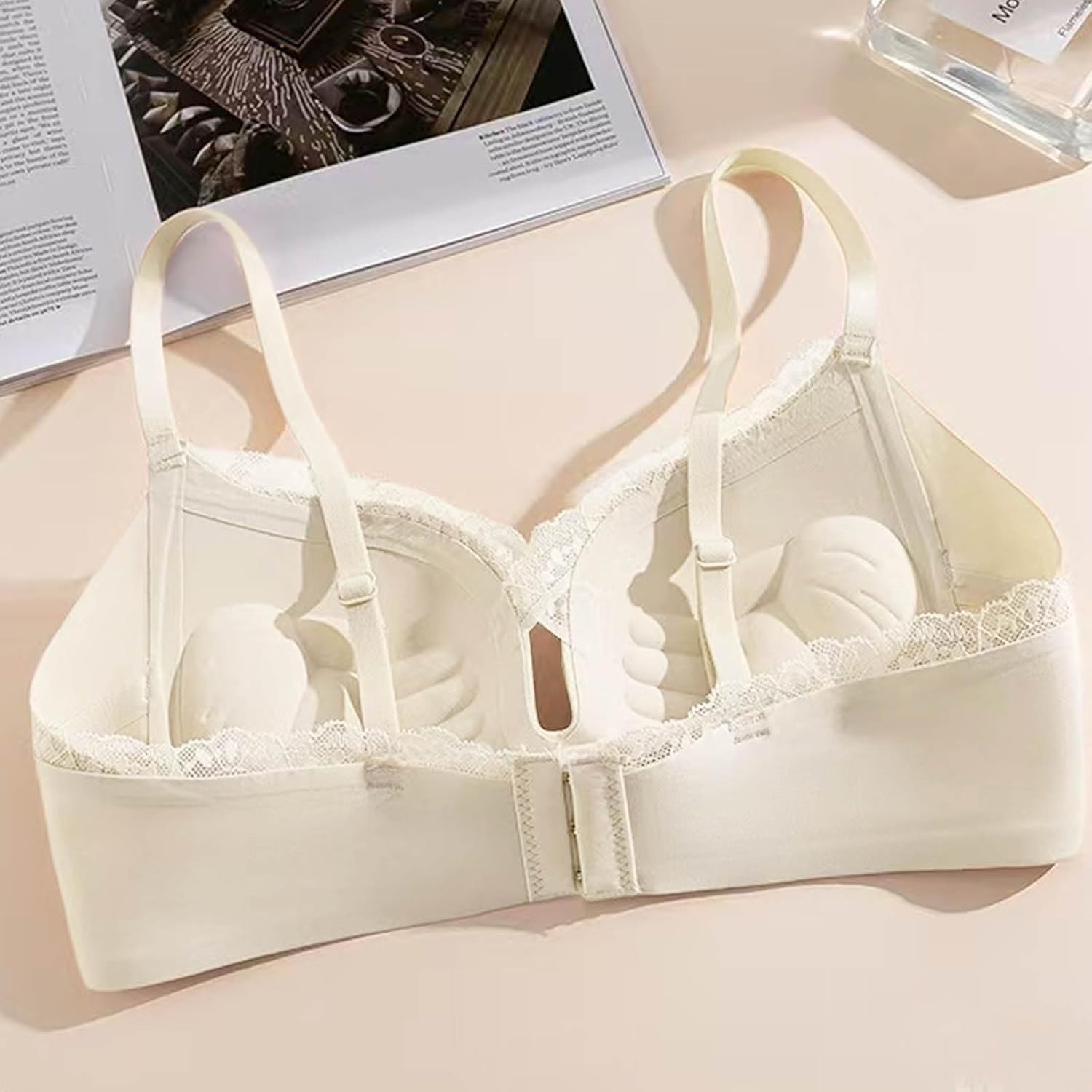 Women's Sexy Lace Bra Balconette Unlined Underwire Strappy Bras Cutout Push Up Seamless Comfy Everyday Bras