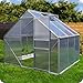 Produktbild Aluminium Gewächshaus 250x190 cm - 4,75 m² mit Fundament - 6mm Verglasung, Silber, Garten Pflanzenhaus 7,58m³ Alu Treibhaus Tomatenhaus (250x190 - Silber)