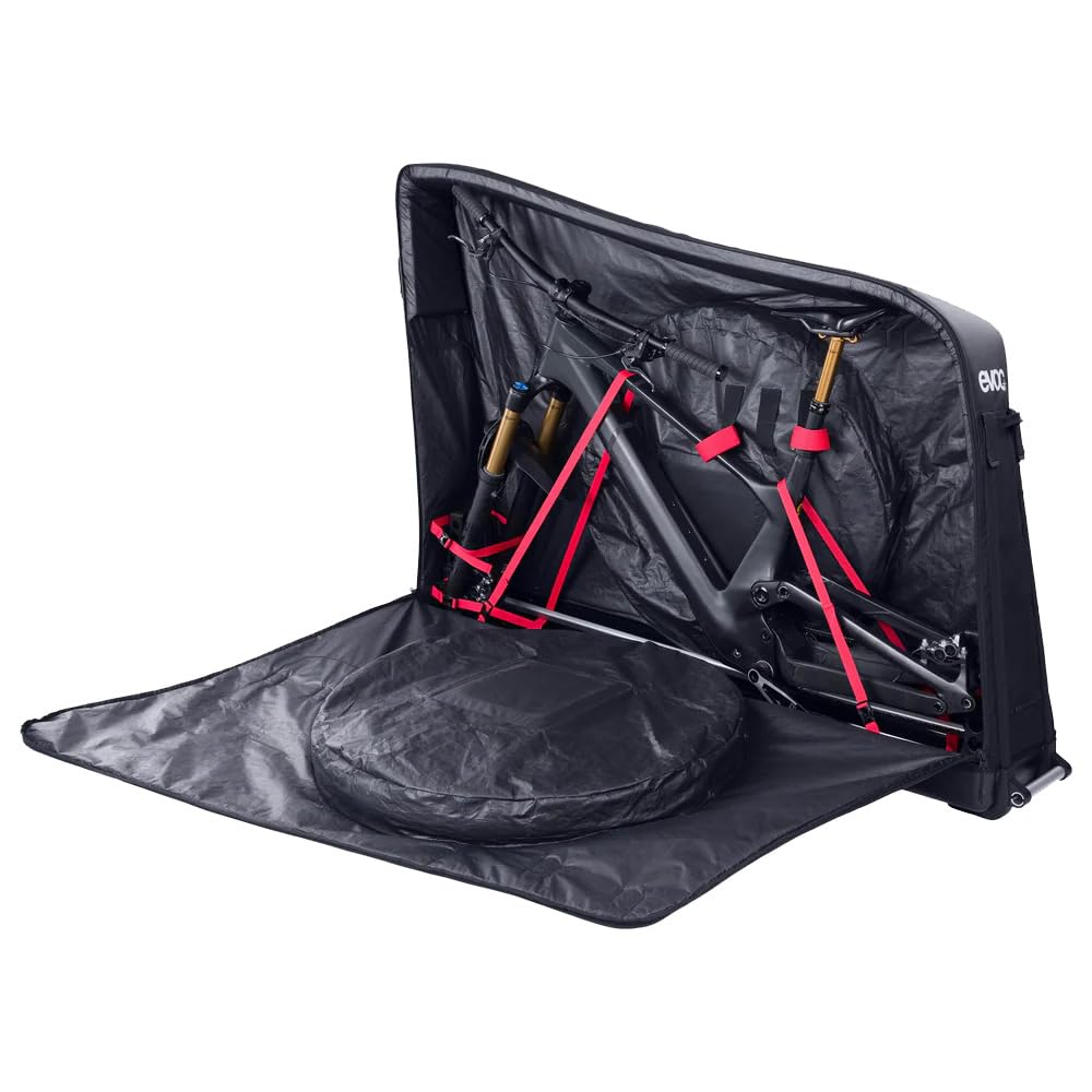 EVOC MOUNTAIN BIKE BAG PRO MTB Fahrrad-Transporttasche (Fahrradkoffer für Mountainbikes bis 130 cm Radstand, besonders leicht, kein demontieren von Lenker / Cockpit, Mountainbike Zubehör), Black