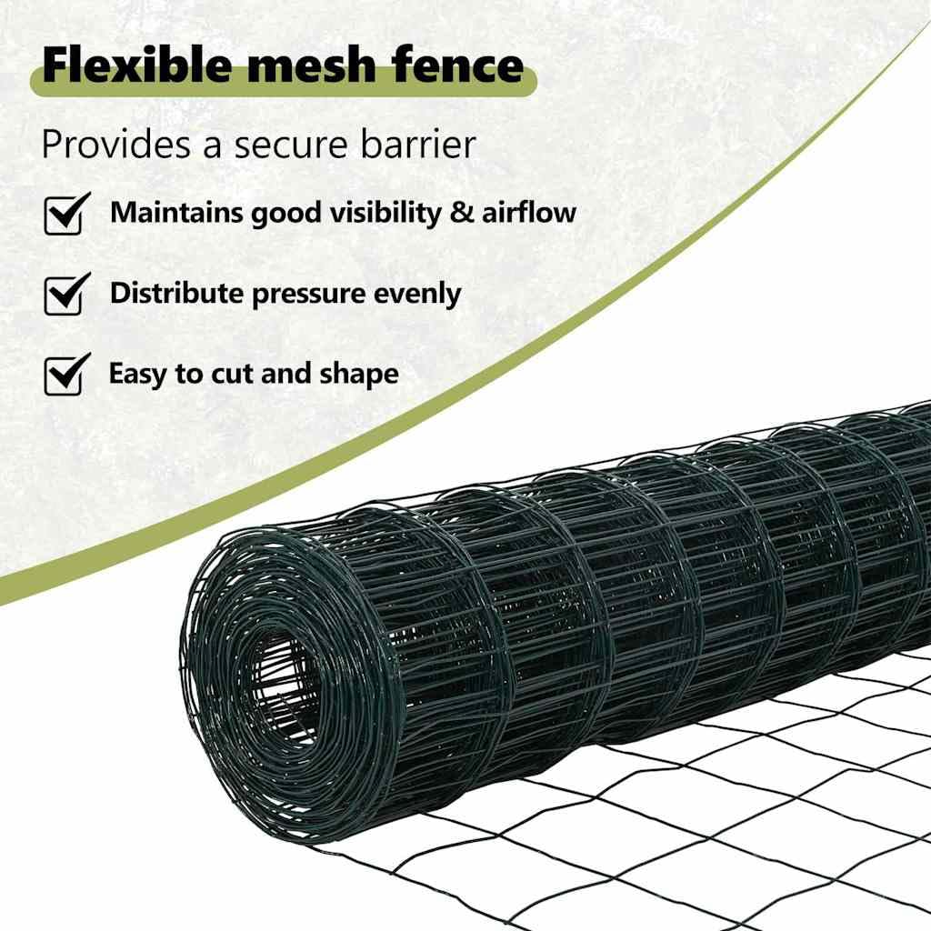 vidaXL Anclaje de Suelo para Valla Euro 10 x 1,4 m Verde Malla | Está hecha para aguantar el clima, así que te va a durar años, No pierde color, ideal para lugares con mucho sol,