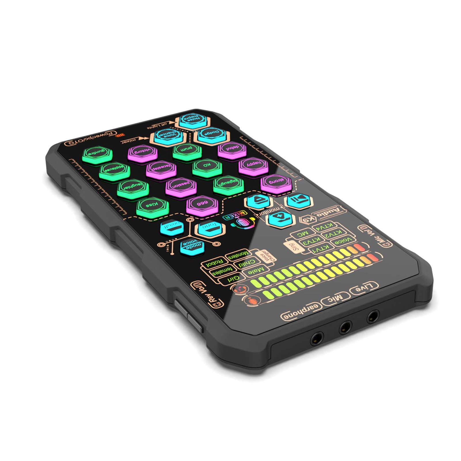 Scheda Audio Live Portatile K9 con di Voce - 6 modalità di Canto e 6 Effetti Vocali - Mixer USB per Karaoke e Registrazione - Compatta e Facile da Usare per Podcaster e Streamer